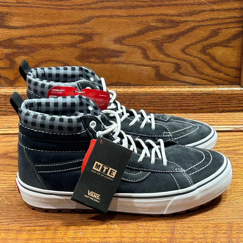 Vans Sk8 Hi Mte‎ 1 Plaid Grey White Boots